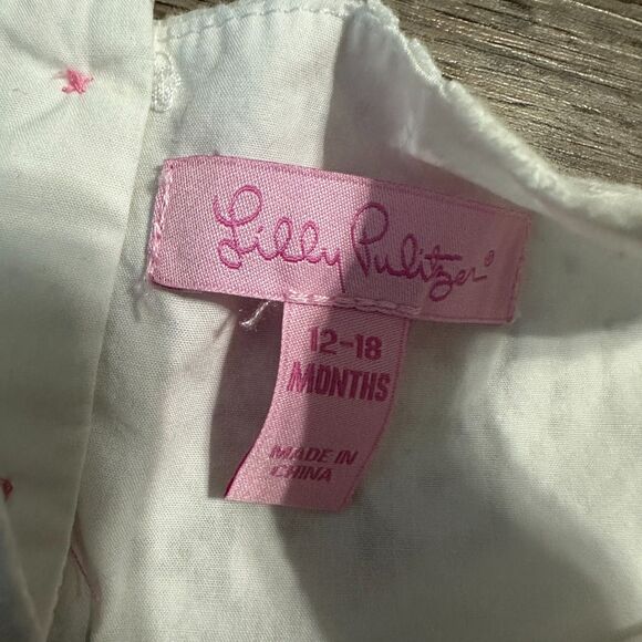 Lilly Pulitzer Baby Girls 12-18 Months Eyelet White Dress Lace Sleeveless - Picture 3 of 4